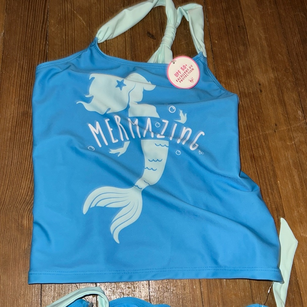 2 new girls bathing swimsuit mermaid justice blue clothing bundle 12 vintage NWT - Picture 6 of 12